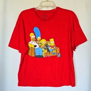 The Simpsons Red Graphic T-Shirt women’s  XL cotton blend. EUC